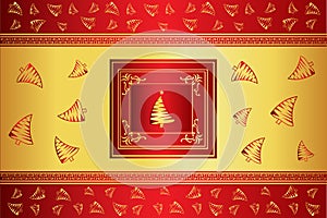 Christmas gold and red vector card