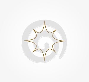 Christmas gold star line icon