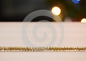 Christmas gold tinsel. New year background