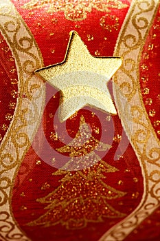 Christmas golden decoration with gold star