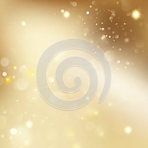 Christmas golden holiday glowing background. EPS 10 vector