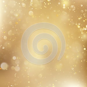 Christmas golden holiday glowing background. EPS 10 vector