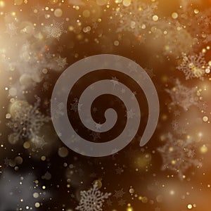 Christmas golden holiday glowing background. EPS 10 vector