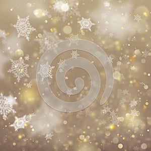 Christmas golden holiday glowing background. EPS 10 vector