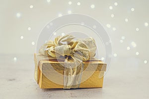 Christmas golden present box