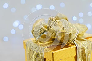 Christmas golden present box