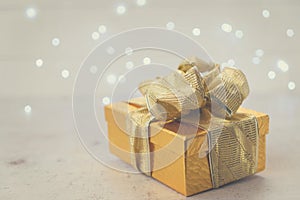 Christmas golden present box