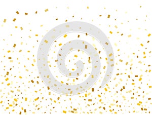 Christmas Golden Rectangles Confetti Background. Vector illustration