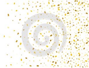 Christmas Golden Rectangles Confetti Background. Vector illustration