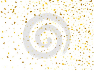 Christmas Golden Rectangles Confetti Background. Vector illustration