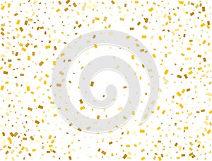 Christmas Golden Rectangles Confetti Background. Vector illustration