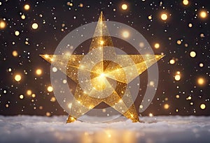 Christmas Golden Star In Shiny Night stock photoStar Shape Christmas Backgrounds Glittering