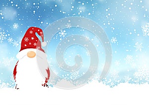 Christmas gonk on a snowflake background