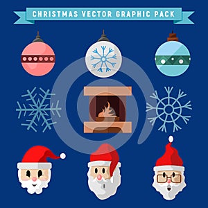 Christmas Graphic Illustration Package Symbols Set Vector