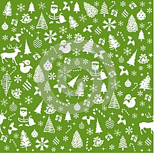 Christmas green background, seamless tiling, great choice for wrapping paper pattern