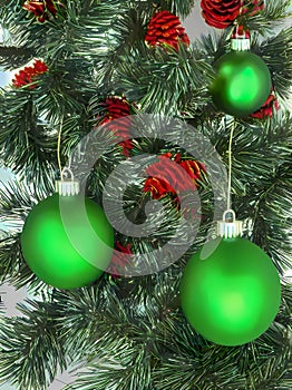 Christmas green balls