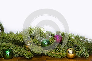 Christmas green framework isolated on white background