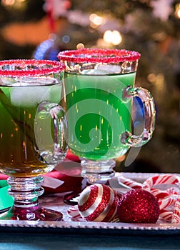 Christmas green and red drinks