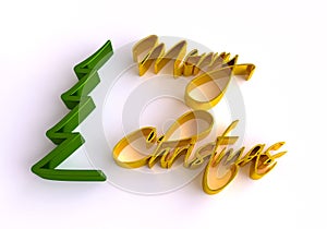 Christmas Greeting Card. 3D Merry Christmas