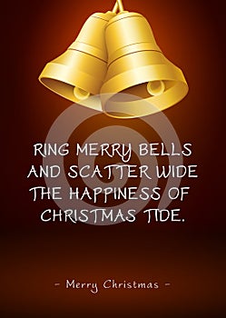 Christmas Greeting Card with Bells and Poem / Rhyme