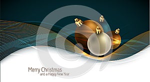 Christmas Greeting Card with Colorful Globes