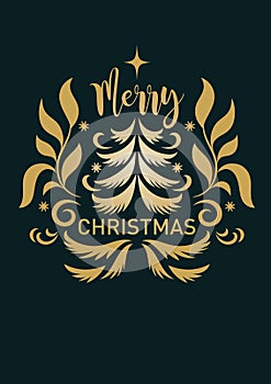 Christmas Greeting card design .Merry Christmas banner. Seasons Greetings.