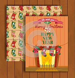 Christmas greeting card with an envelope