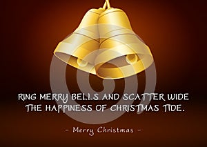 Christmas Greeting Card with Bells and Poem / Rhyme photo