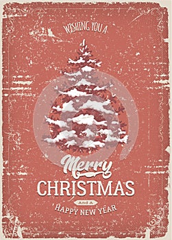 Christmas Greeting Card With Grunge Texture