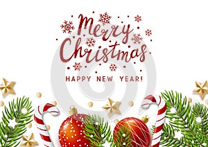 Christmas greeting card with holiday decor