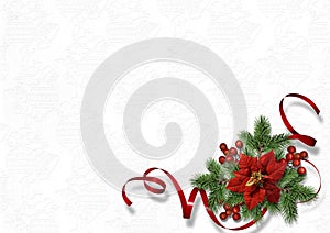 Christmas greeting card with holiday decorations