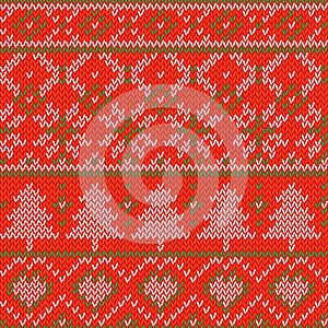 Knitted Christmas background. Seamless pattern.