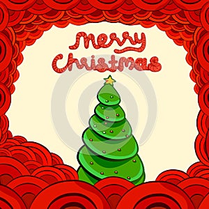 Christmas Greeting Card. Merry Christmas lettering