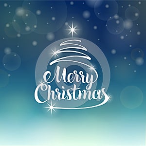 Christmas greeting card. Merry Christmas lettering.