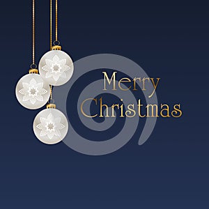 Christmas greeting card in navy blue and gold
