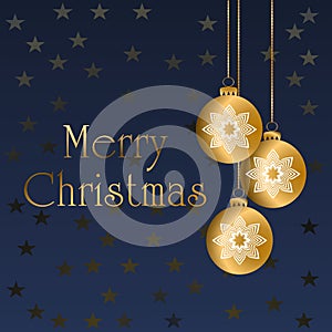 Christmas greeting card in navy blue and gold