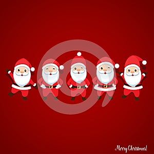 Christmas Greeting Card with Santa Claus. Vector illustration