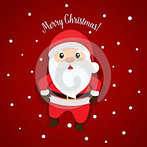 Christmas Greeting Card with Santa Claus. Vector illustration