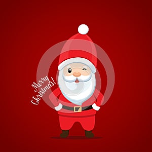 Christmas Greeting Card with Santa Claus. Vector illustration