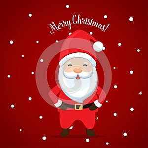 Christmas Greeting Card with Santa Claus. Vector illustration