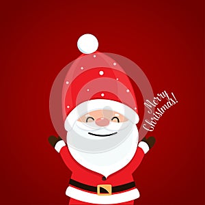 Christmas Greeting Card with Santa Claus. Vector illustration