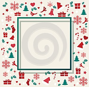 Christmas greeting card with space pattern background vector illustration