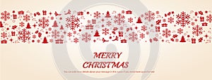 Christmas greeting card with space pattern background vector illustration