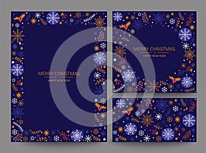 Christmas greeting card templates,dark background.