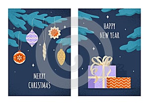 Christmas greeting cards set