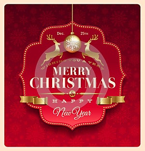 Christmas greeting decorative label