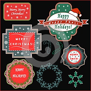 Christmas greeting labels