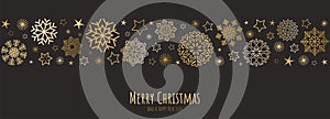 christmas greetings banner with snow flakes