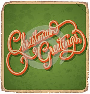 CHRISTMAS GREETINGS vintage card (vector)