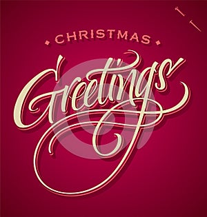 CHRISTMAS GREETINGS hand lettering (vector)